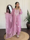 Lilly Pure Viscose With Embroidered Work Top With Bottom Dupatta Suppliers In India